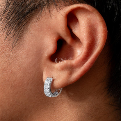 Silver Iced V Hoop