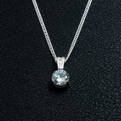 Silver Iced White Gem Necklace Set