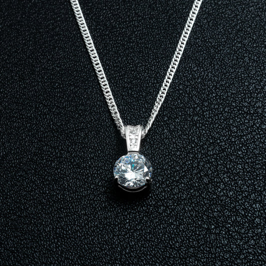 Silver Iced White Gem Necklace Set