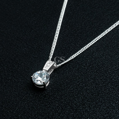 Silver Iced White Gem Necklace Set