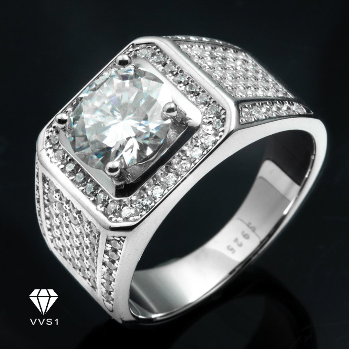Moissanite Silver Ice Ring