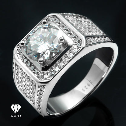 Moissanite Silver Ice Ring