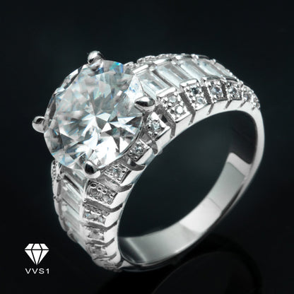 Moissanite Silver Pearlmaster Ring