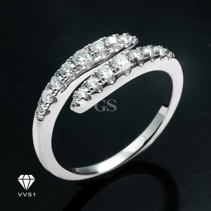 Moissanite Silver Serpent Ring