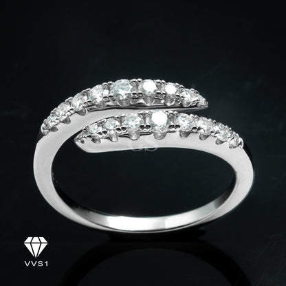Moissanite Silver Serpent Ring