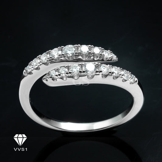Moissanite Silver Serpent Ring