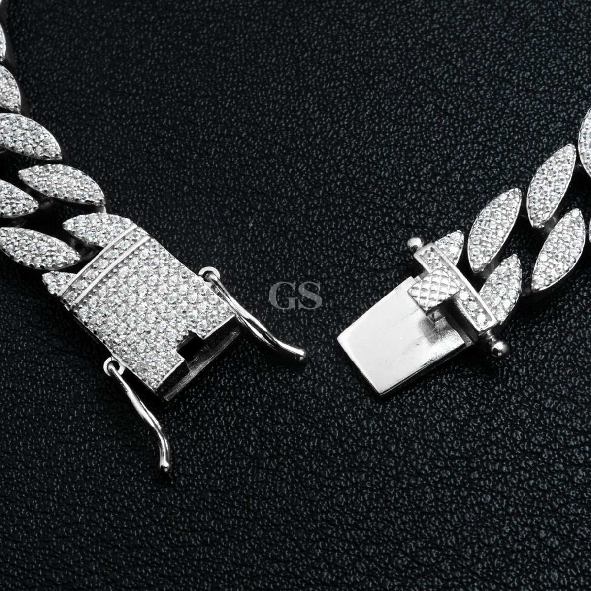 Silver Iced Miami Curb Triple Lock Bracelet