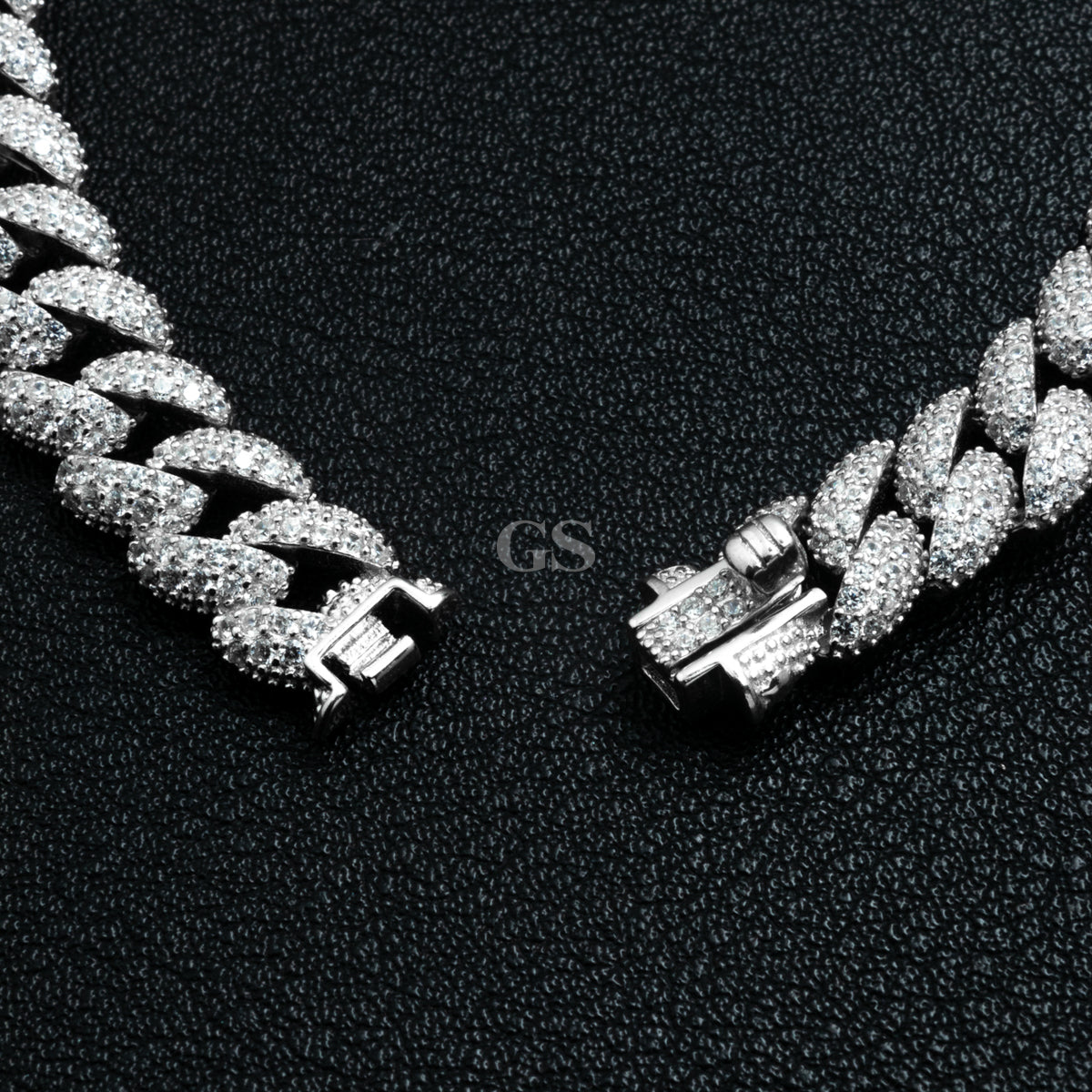 Silver Iced Out Round Cuban Bracelet