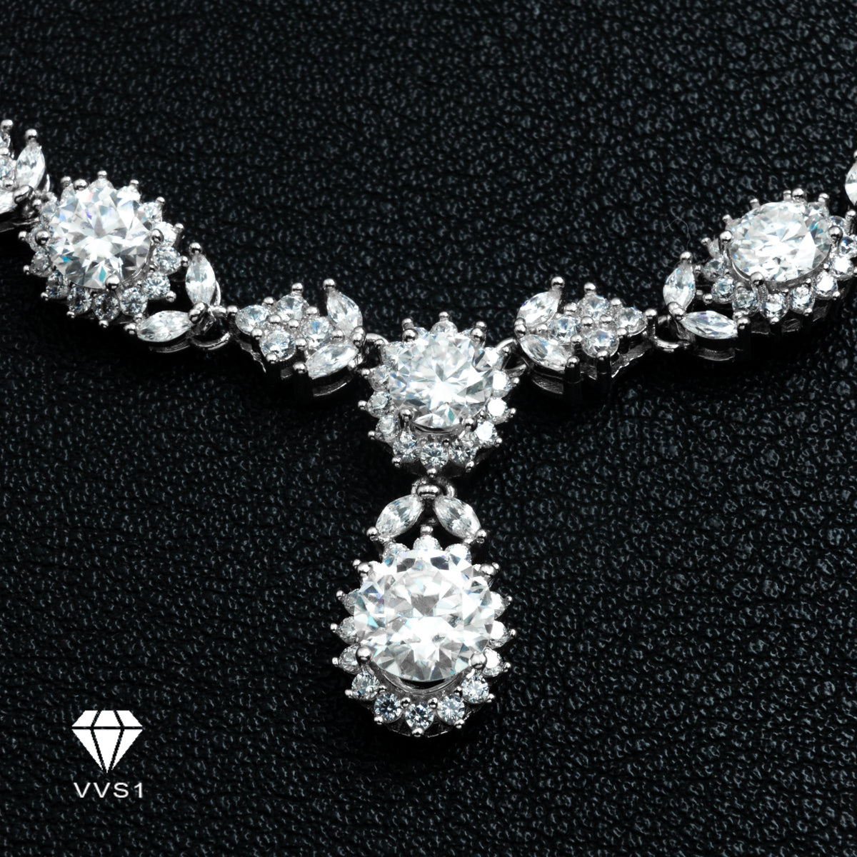 Moissanite Silver Princess Necklace