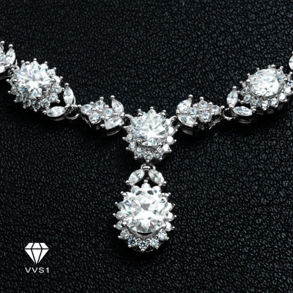 Moissanite Silver Princess Necklace