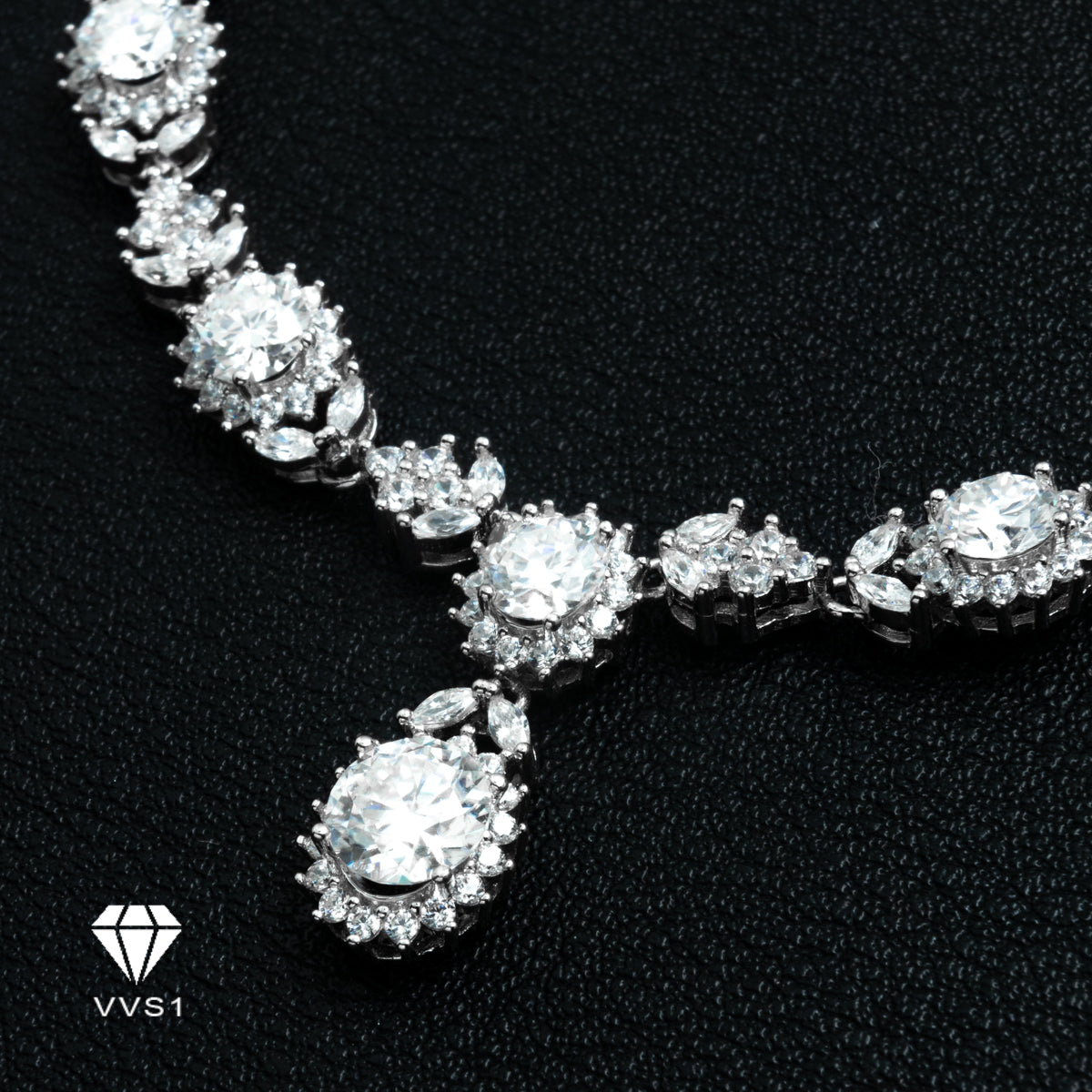 Moissanite Silver Princess Necklace