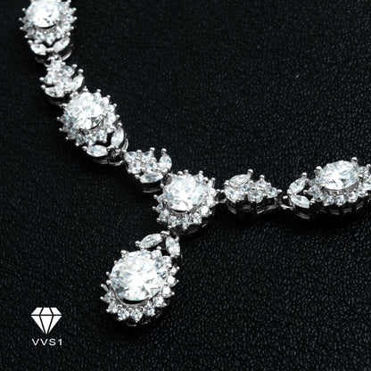 Moissanite Silver Princess Necklace