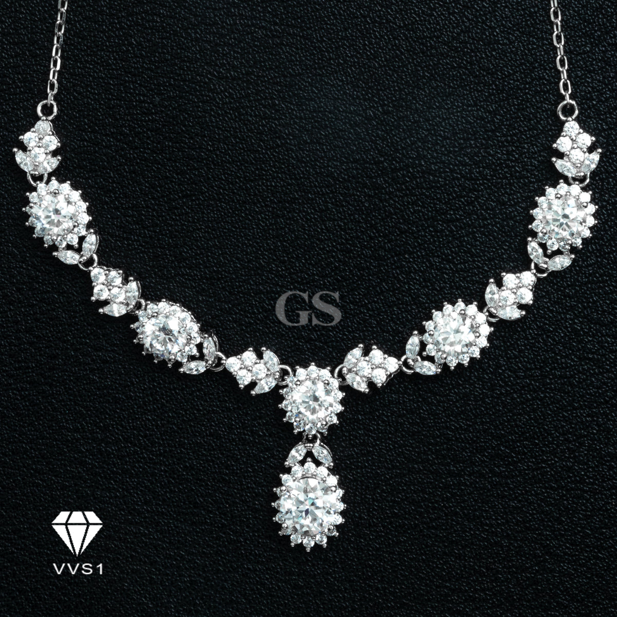 Moissanite Silver Princess Necklace