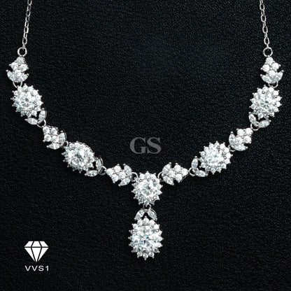 Moissanite Silver Princess Necklace