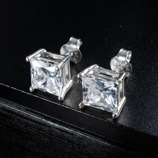 Silver Cube Stud