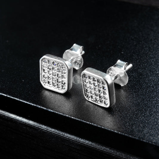 Silver Fully Iced Stud
