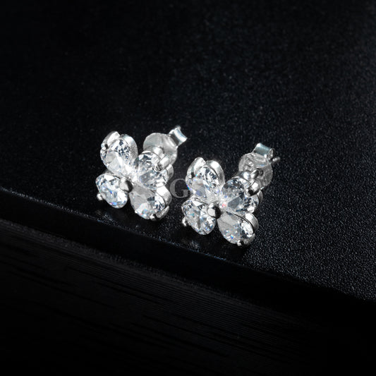 Silver Floral Stud