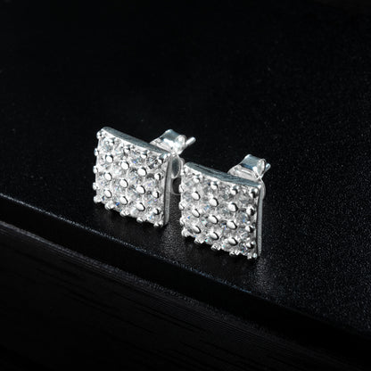 Silver Iced Out Stud
