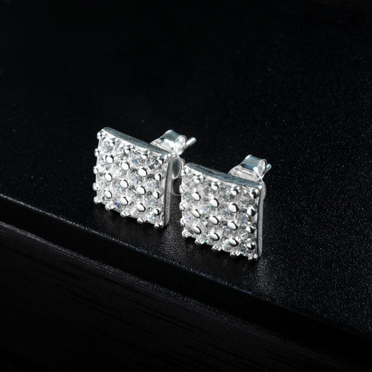 Silver Iced Out Stud