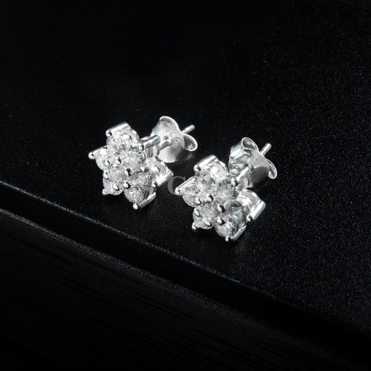 Silver Flora Stud