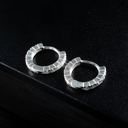 Silver Iced Out Hoop