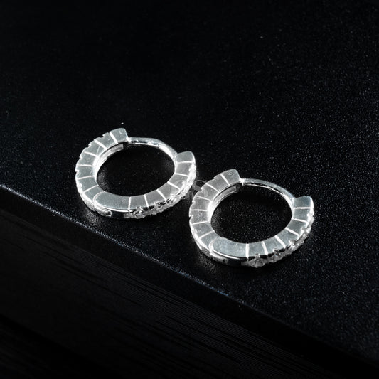 Silver Iced Out Hoop