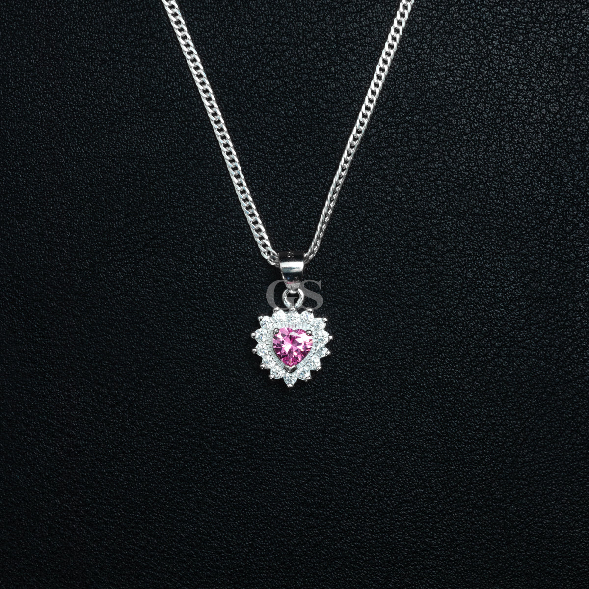 Silver Sakura Heart Necklace Set