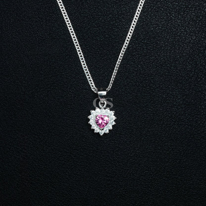 Silver Sakura Heart Necklace Set
