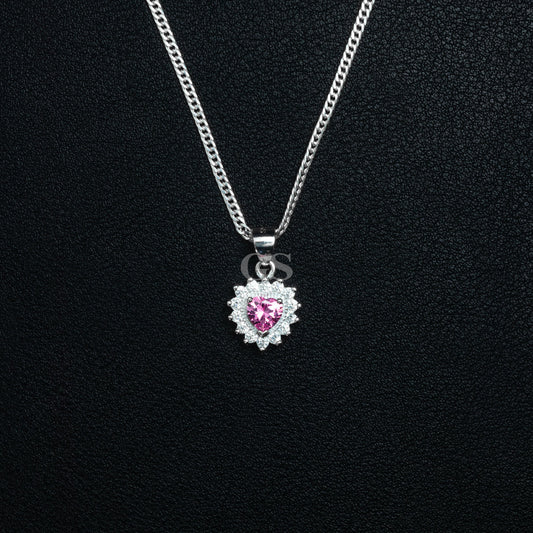 Silver Sakura Heart Necklace Set