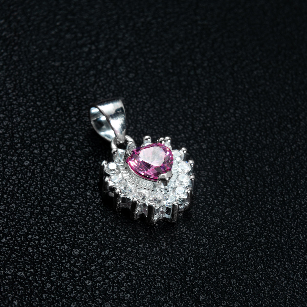 Silver Sakura Heart Necklace Set