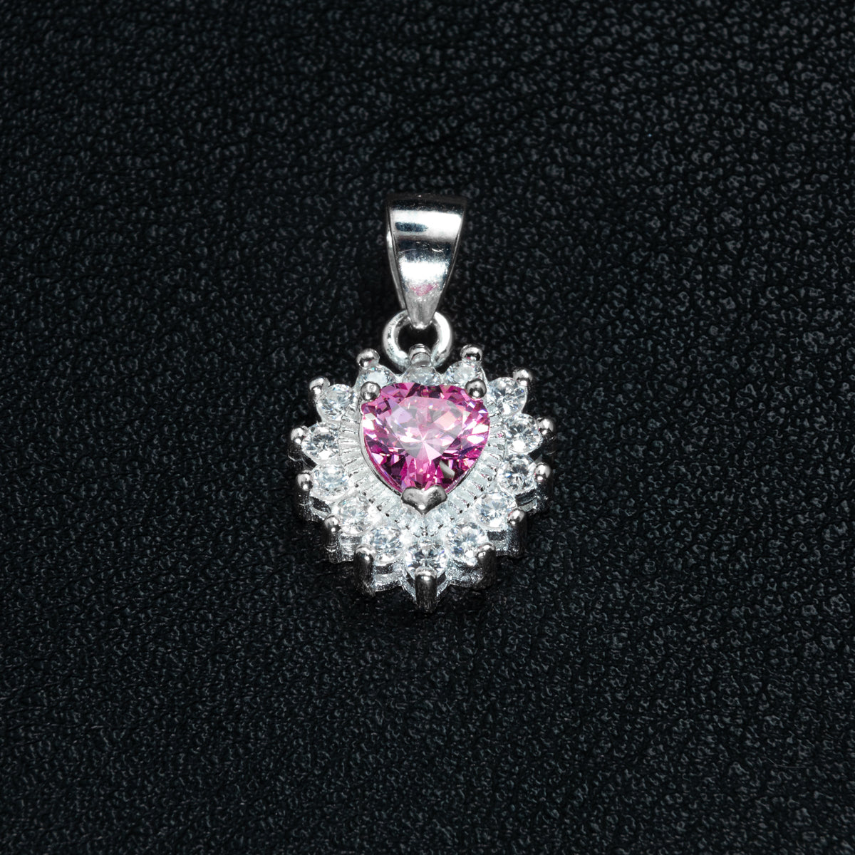 Silver Sakura Heart Necklace Set