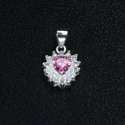 Silver Sakura Heart Necklace Set