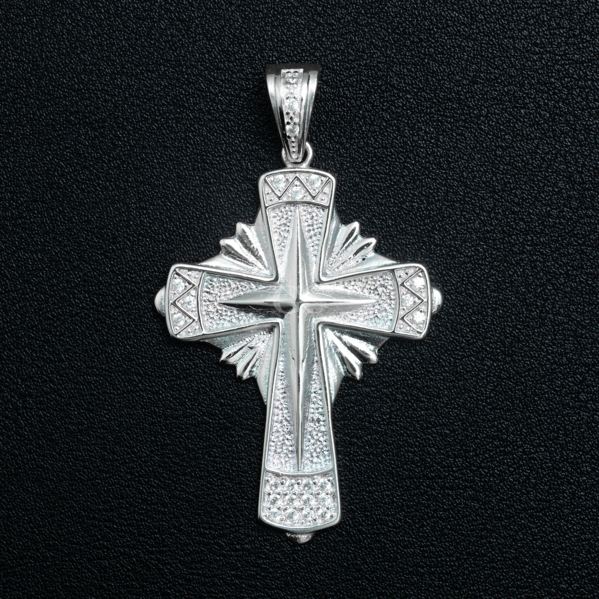 Silver Royal Cross Necklace Set