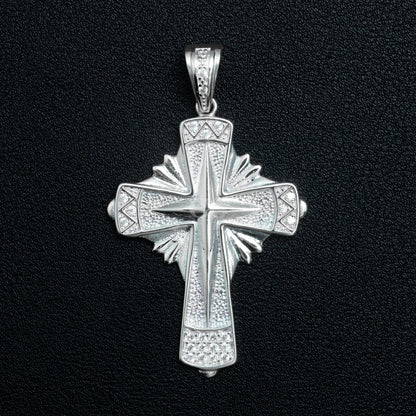 Silver Royal Cross Necklace Set