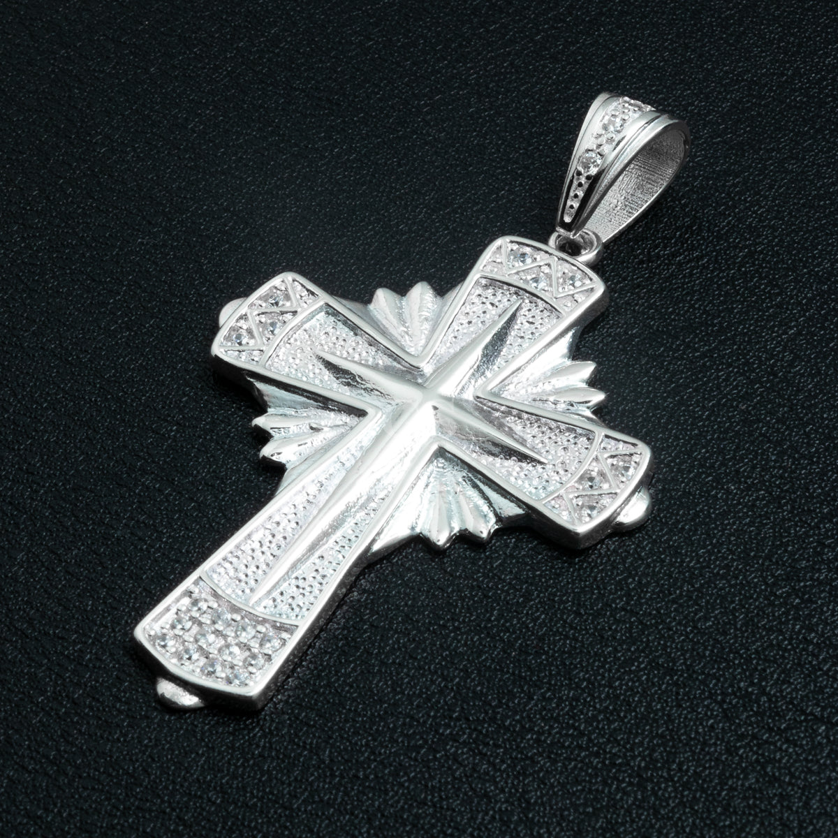Silver Royal Cross Necklace Set