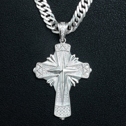 Silver Royal Cross Necklace Set