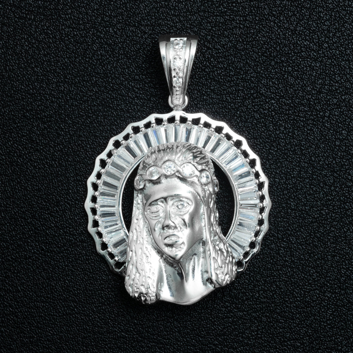 Silver Holy Face Necklace Set