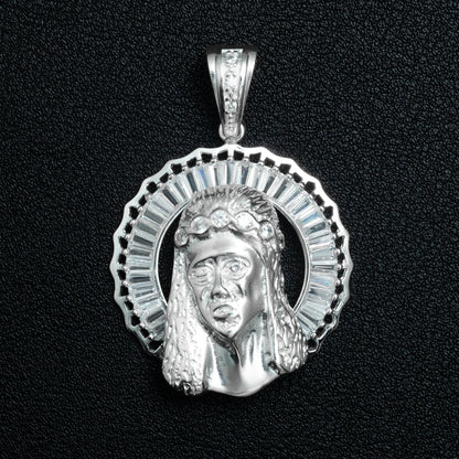 Silver Holy Face Necklace Set