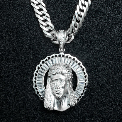 Silver Holy Face Necklace Set