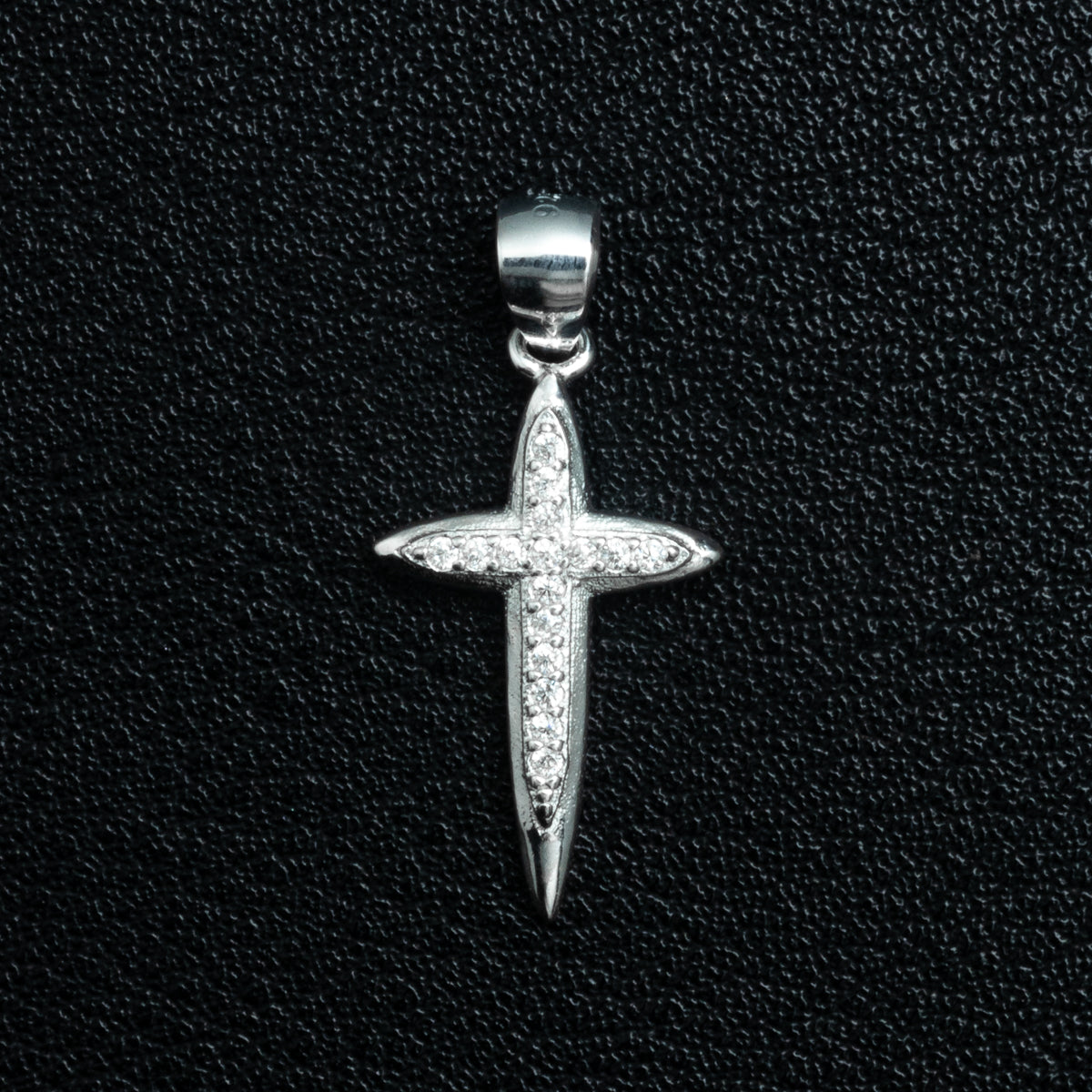 Silver Passion Cross Necklace Set