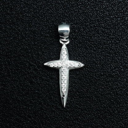 Silver Passion Cross Necklace Set