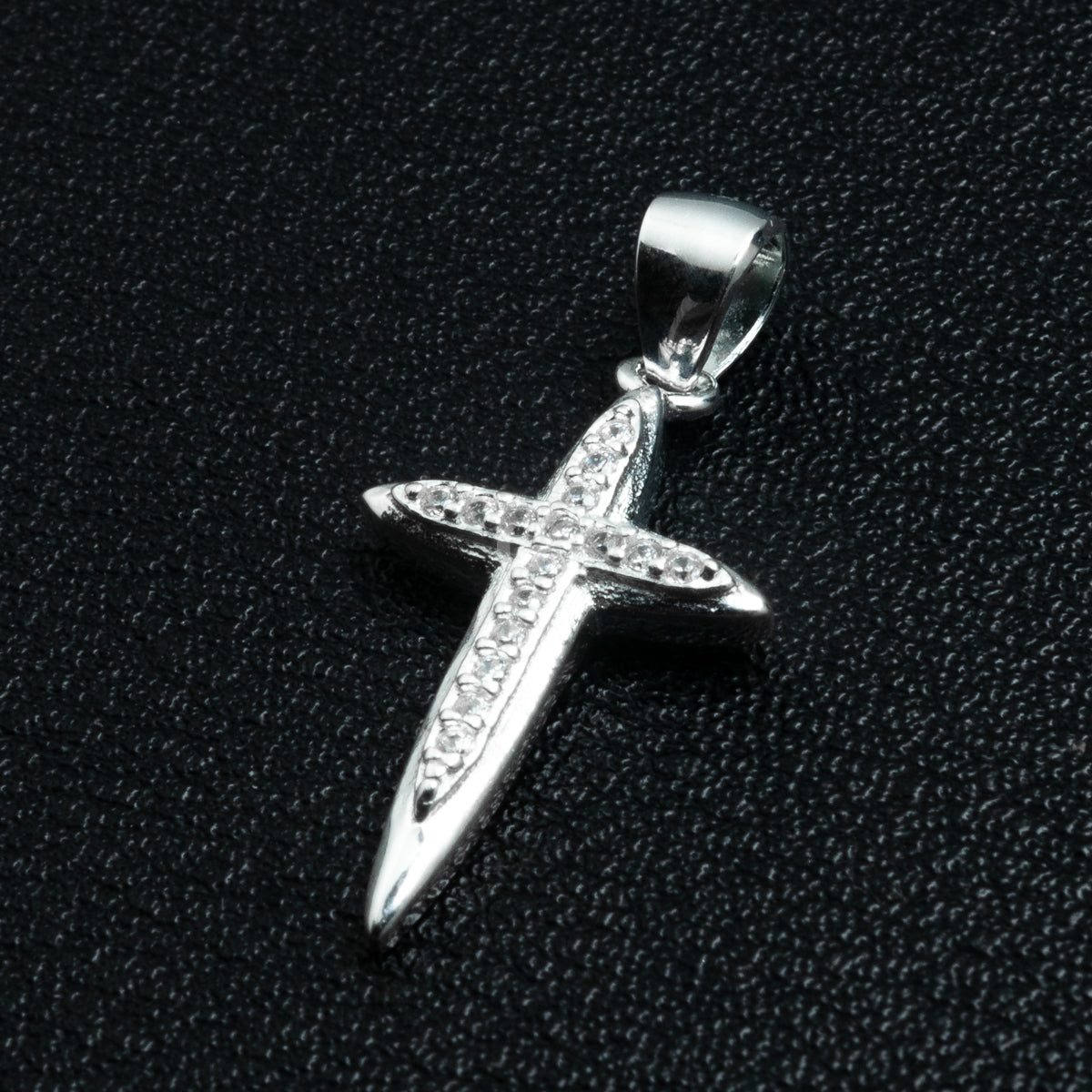 Silver Passion Cross Necklace Set