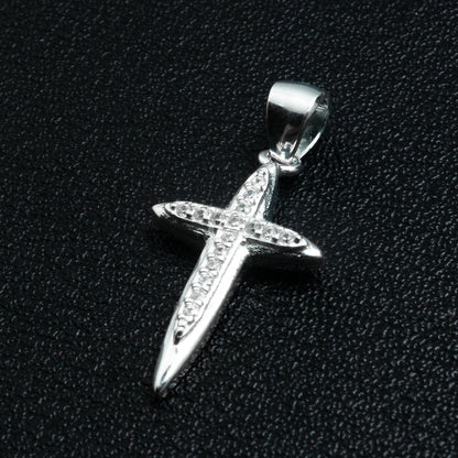 Silver Passion Cross Necklace Set