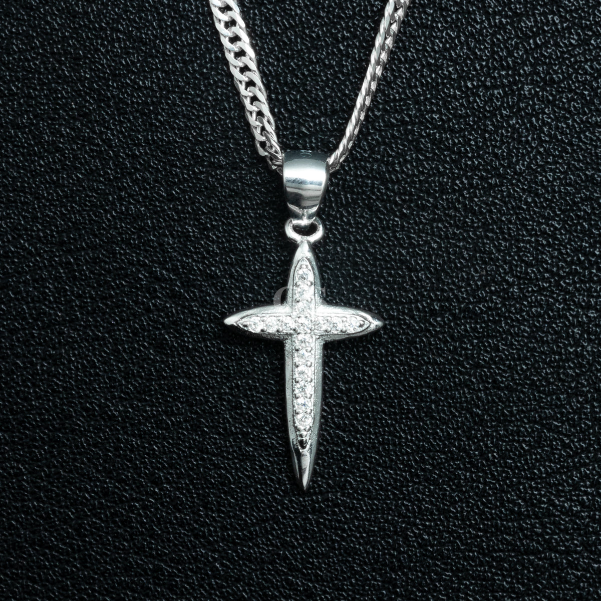 Silver Passion Cross Necklace Set