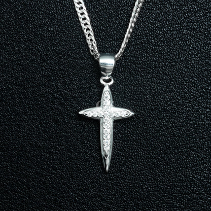 Silver Passion Cross Necklace Set