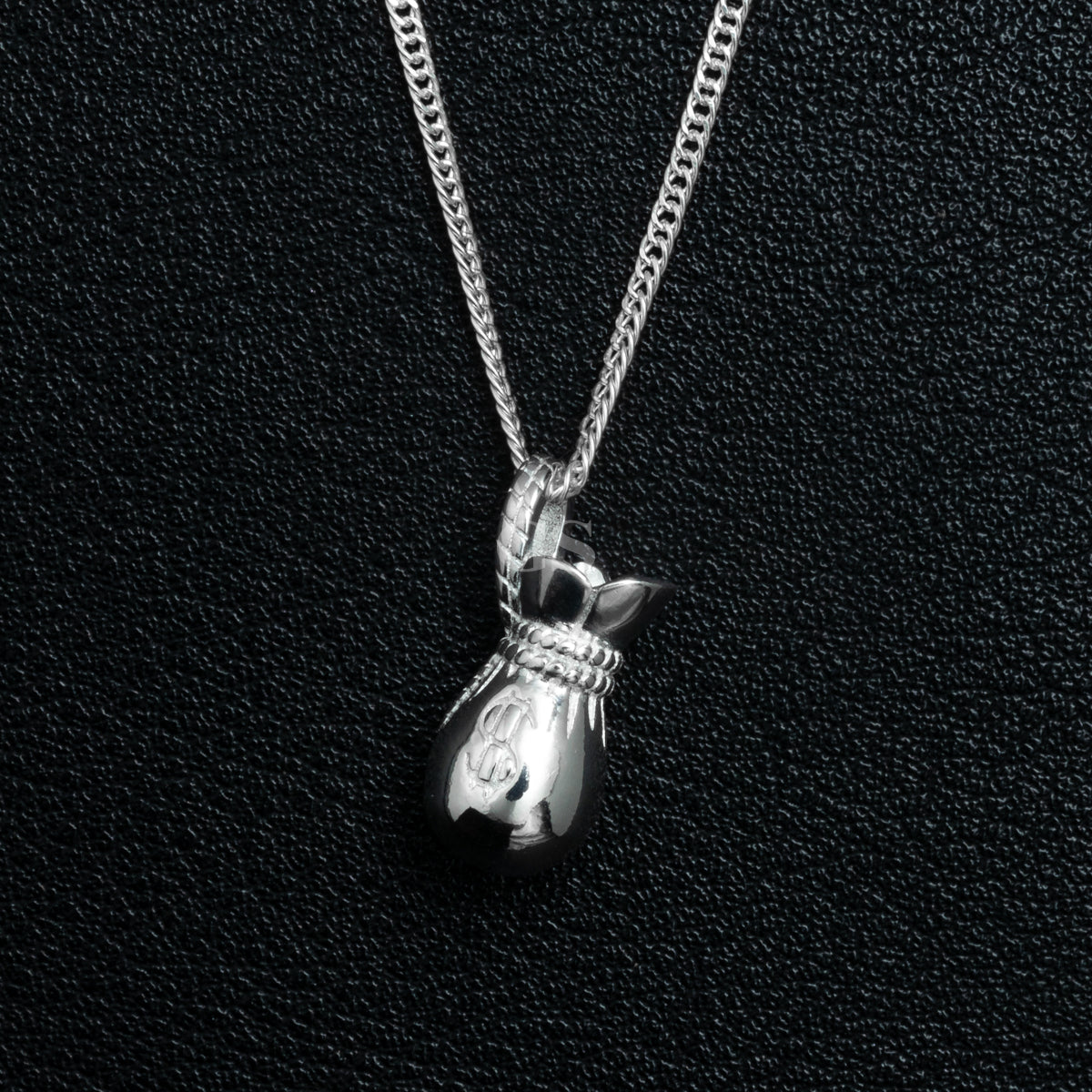 Silver Money Bag Necklace Set