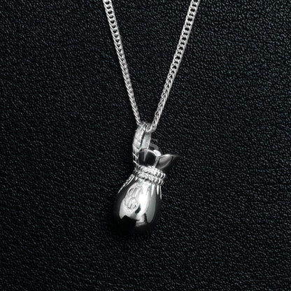 Silver Money Bag Necklace Set