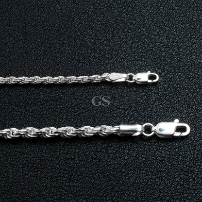 Silver 4mm Rope Necklace