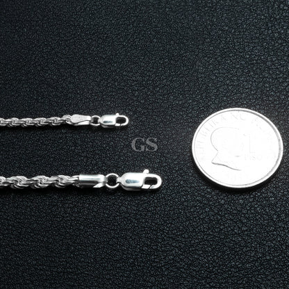 Silver 4mm Rope Necklace