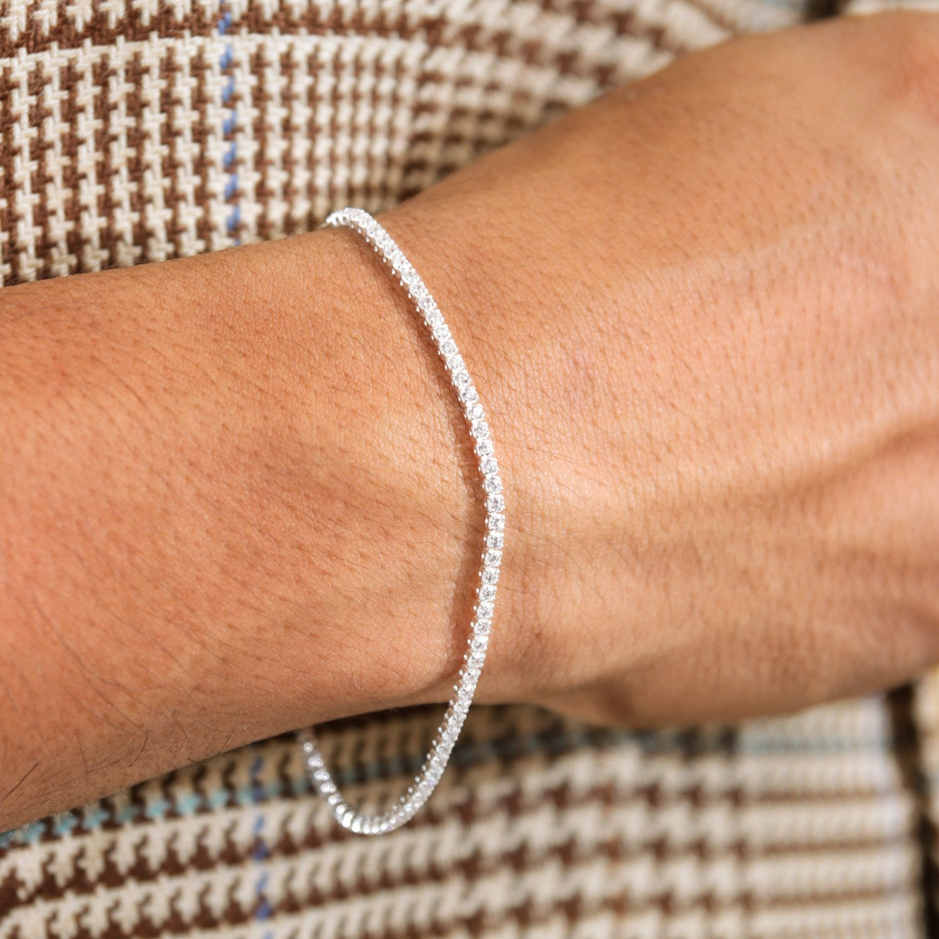 Silver Single Tennis Bracelet